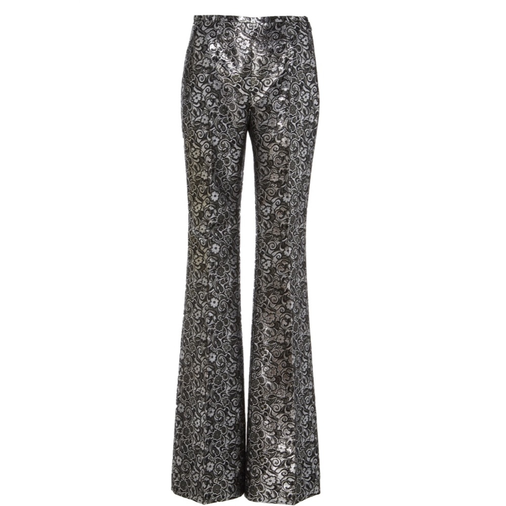 NWT Michael Kors Collection Pants in metallic mini floral jacquard XS